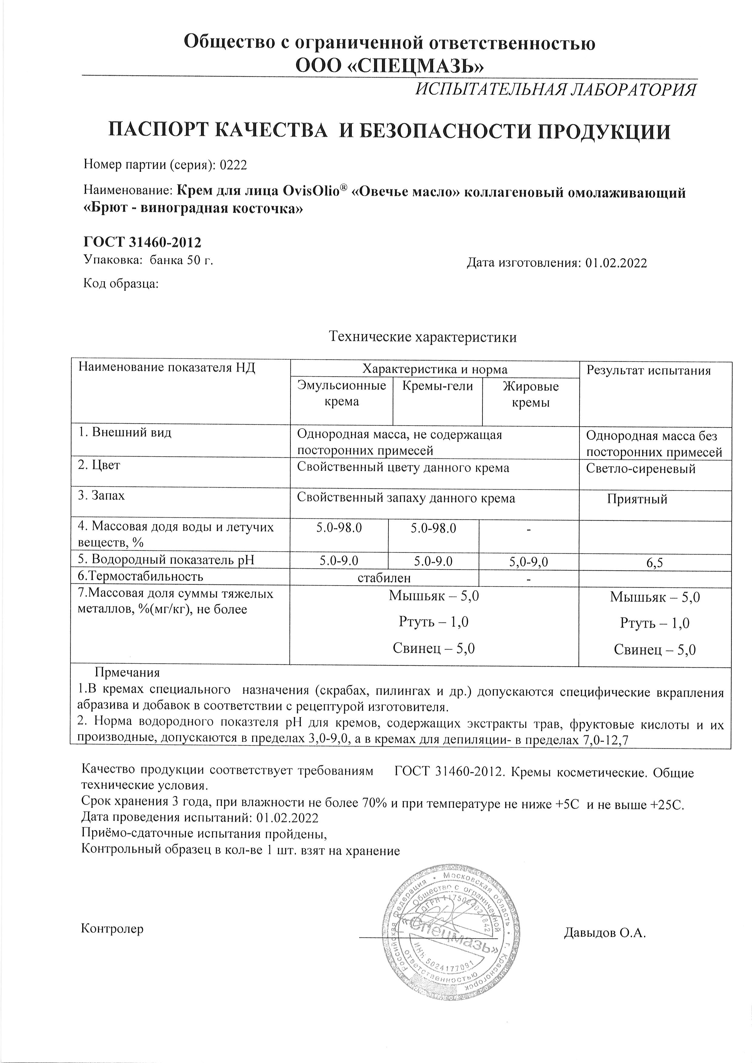 Паспорт №022022